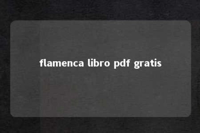 flamenca libro pdf gratis 